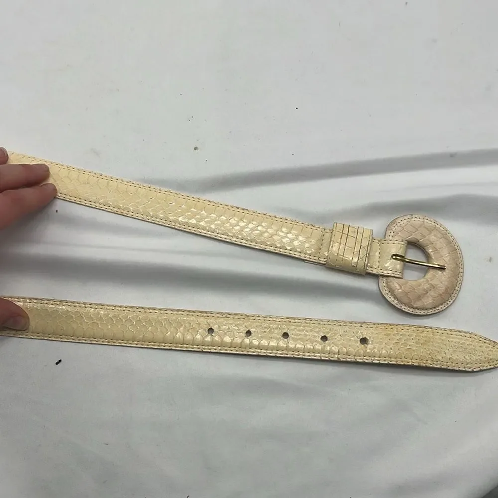 Vintage Cream Snake Skin The Ritz Belt